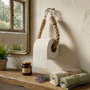 Hanah Home Soporte de papel higiénico Rope001 de madera maciza